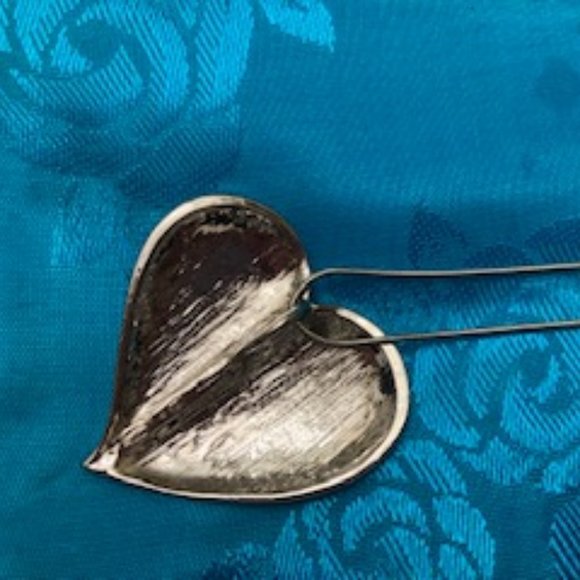 Satin Polished Silver Pendant With Crystals and Pearl Inlay Enamel - Picture 2 of 7